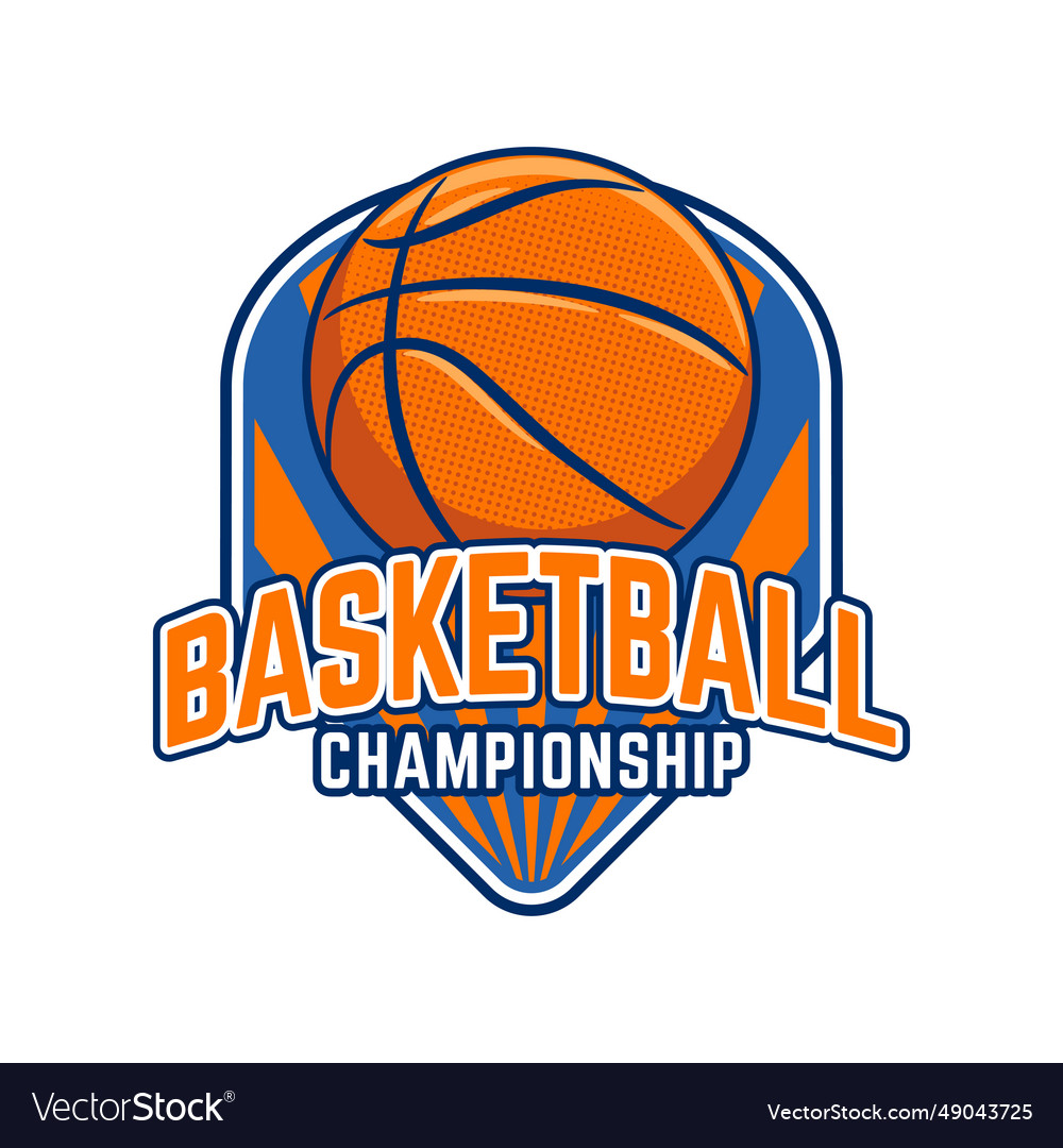 Basketball club logo sport emblem Royalty Free Vector Image