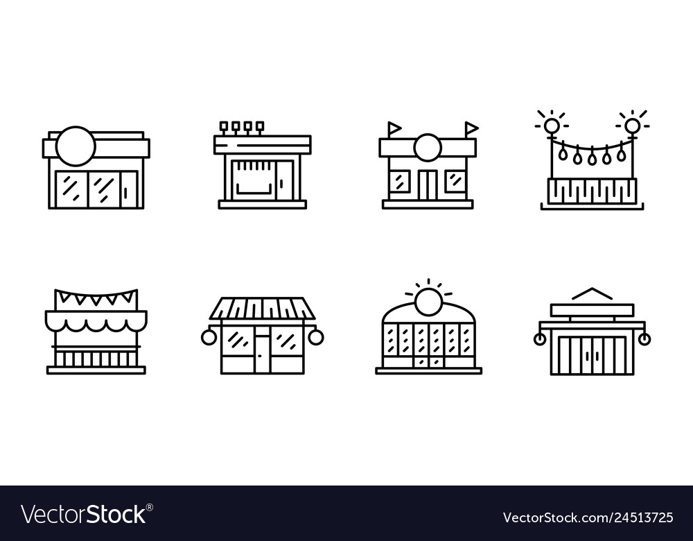 Commerce-Shop vorne Kontur Symbol flach