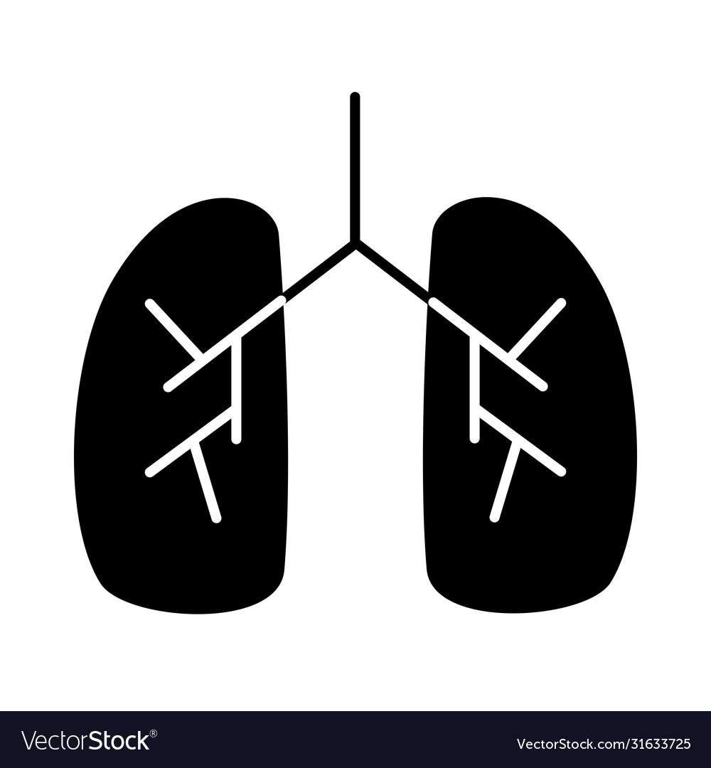 Human lungs with covid19 silhouette style icon