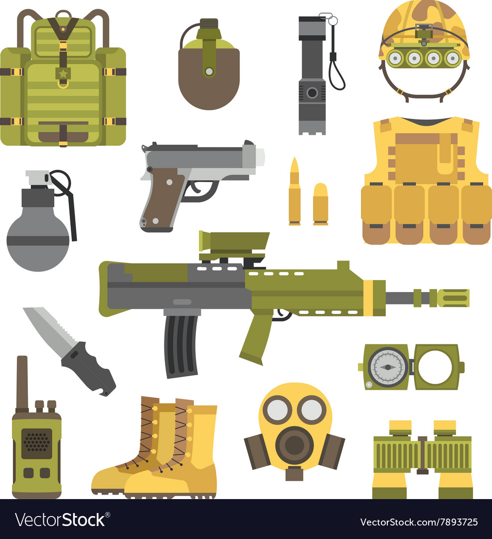 Military weapon guns symbols Royalty Free Vector Image