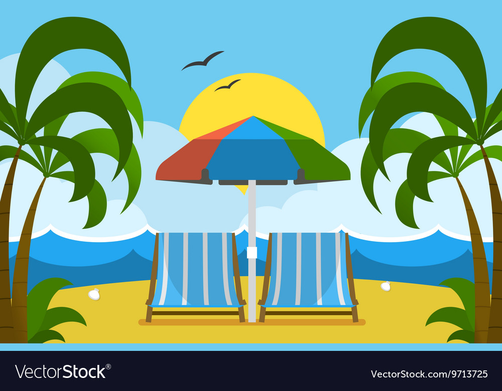 Palm beach Royalty Free Vector Image - VectorStock