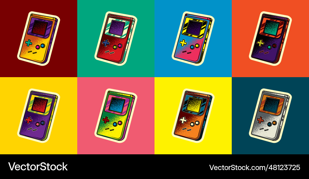 Portable retro game console Royalty Free Vector Image