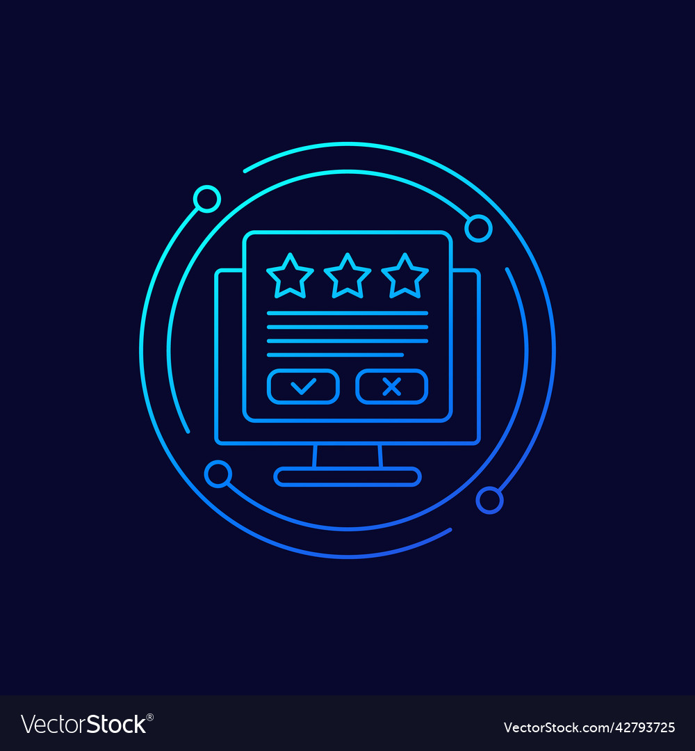 Review and feedback line icon for web Royalty Free Vector