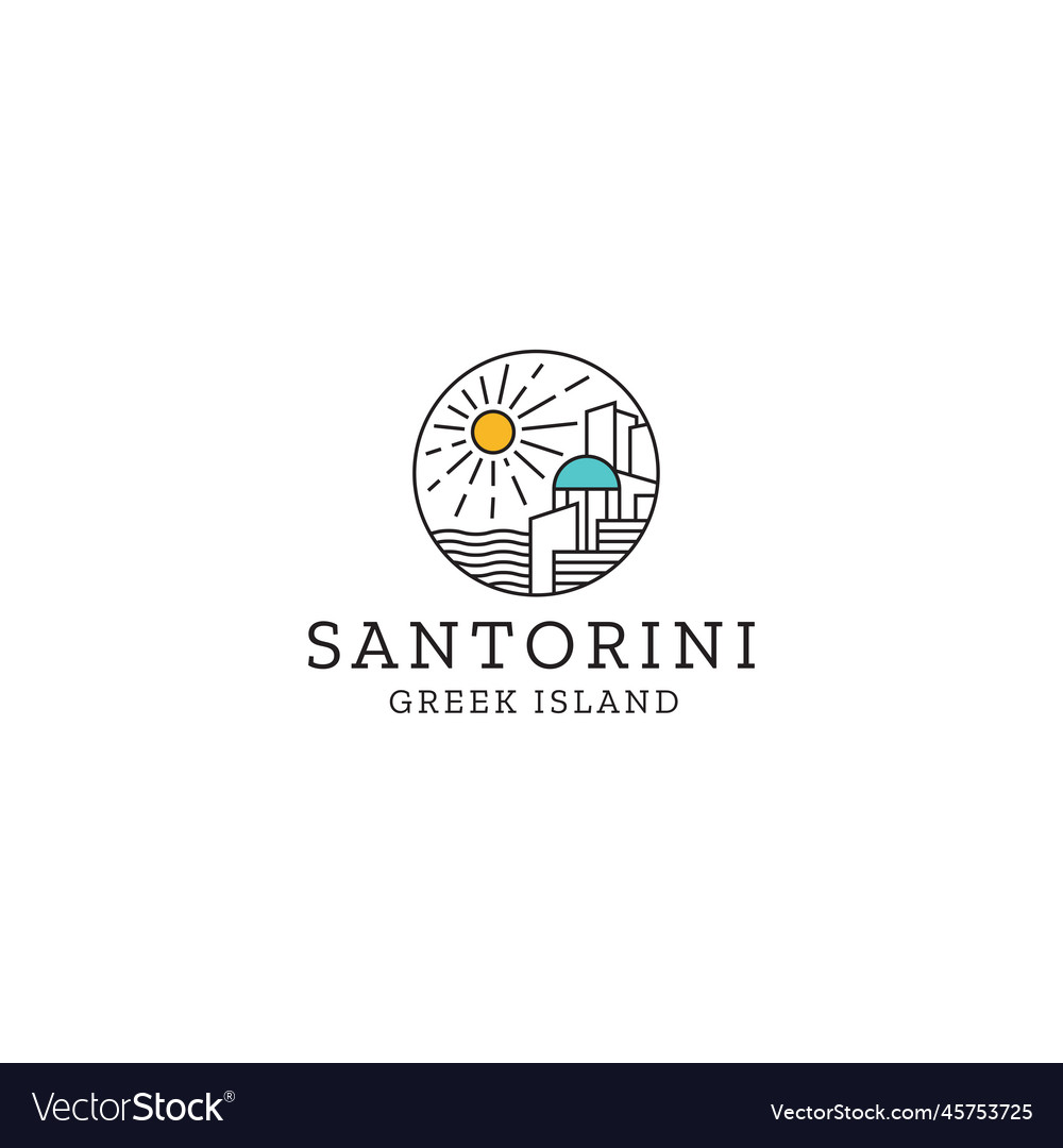 Santorini greek island logo icon design template Vector Image