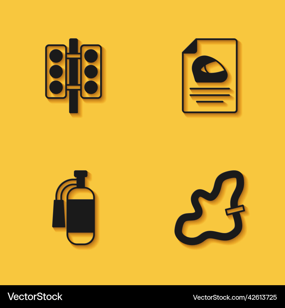 Set racing traffic light track fire extinguisher Vector Image