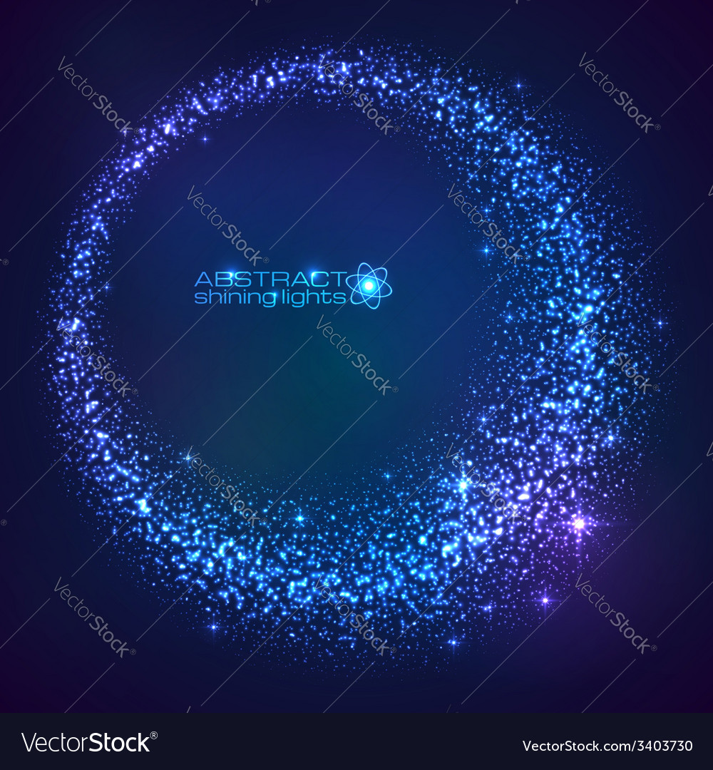 Blue shining glitter star dust frame Royalty Free Vector