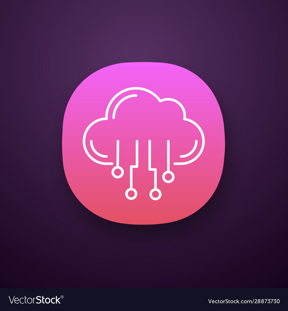 Cloud computing app icon Royalty Free Vector Image