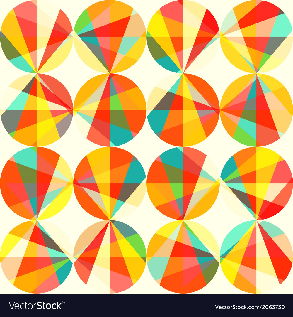 Geometric pattern of circles and triangles colored