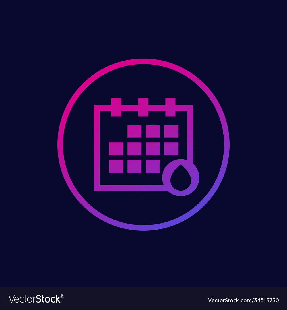 Menstruation Calendar Menstrual Cycle Icon Vector Image 0541