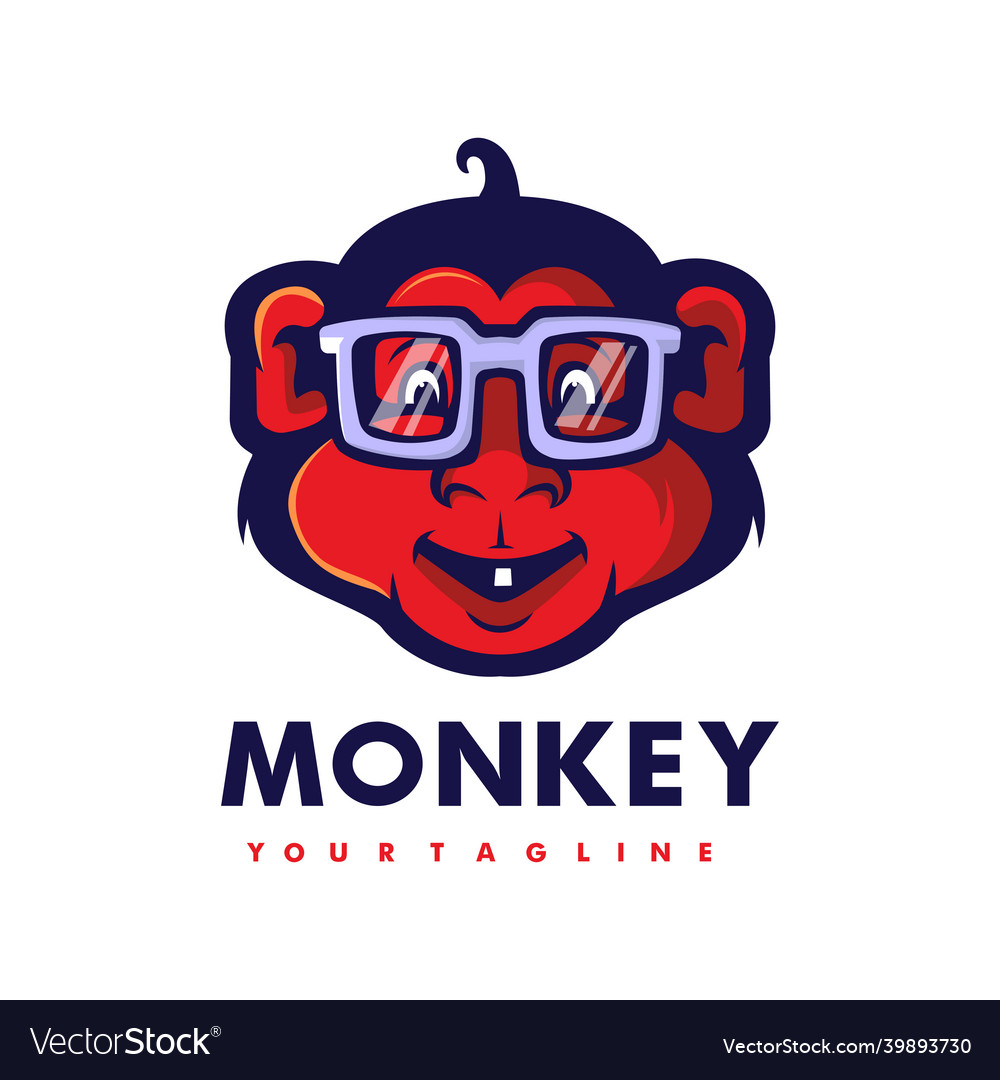 Monkey wearing glasses Royalty Free Vector Image