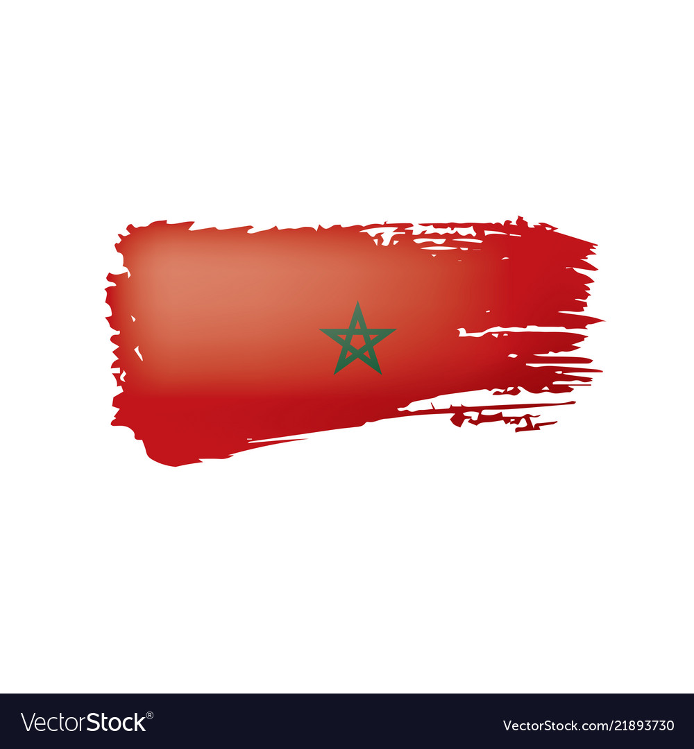 Morocco flag on a white