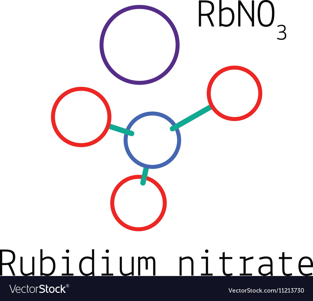 Rbno3 rubidium nitrate molecule Royalty Free Vector Image