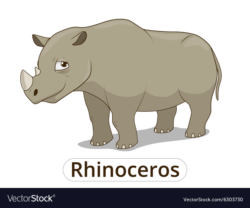 Rhinoceros african savannah cartoon Royalty Free Vector