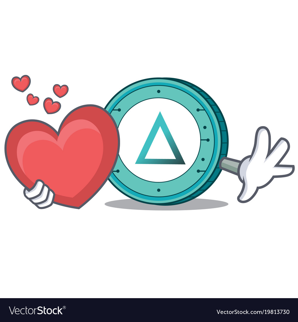 With heart salt coin mascot cartoon