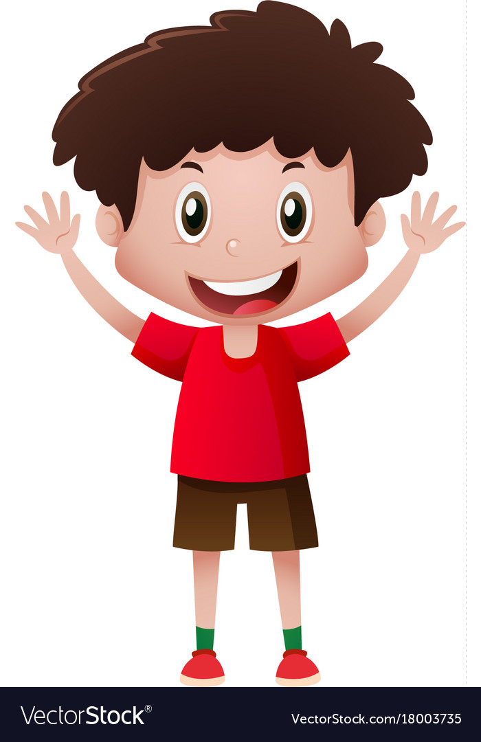 Boy in red shirt smiling Royalty Free Vector Image