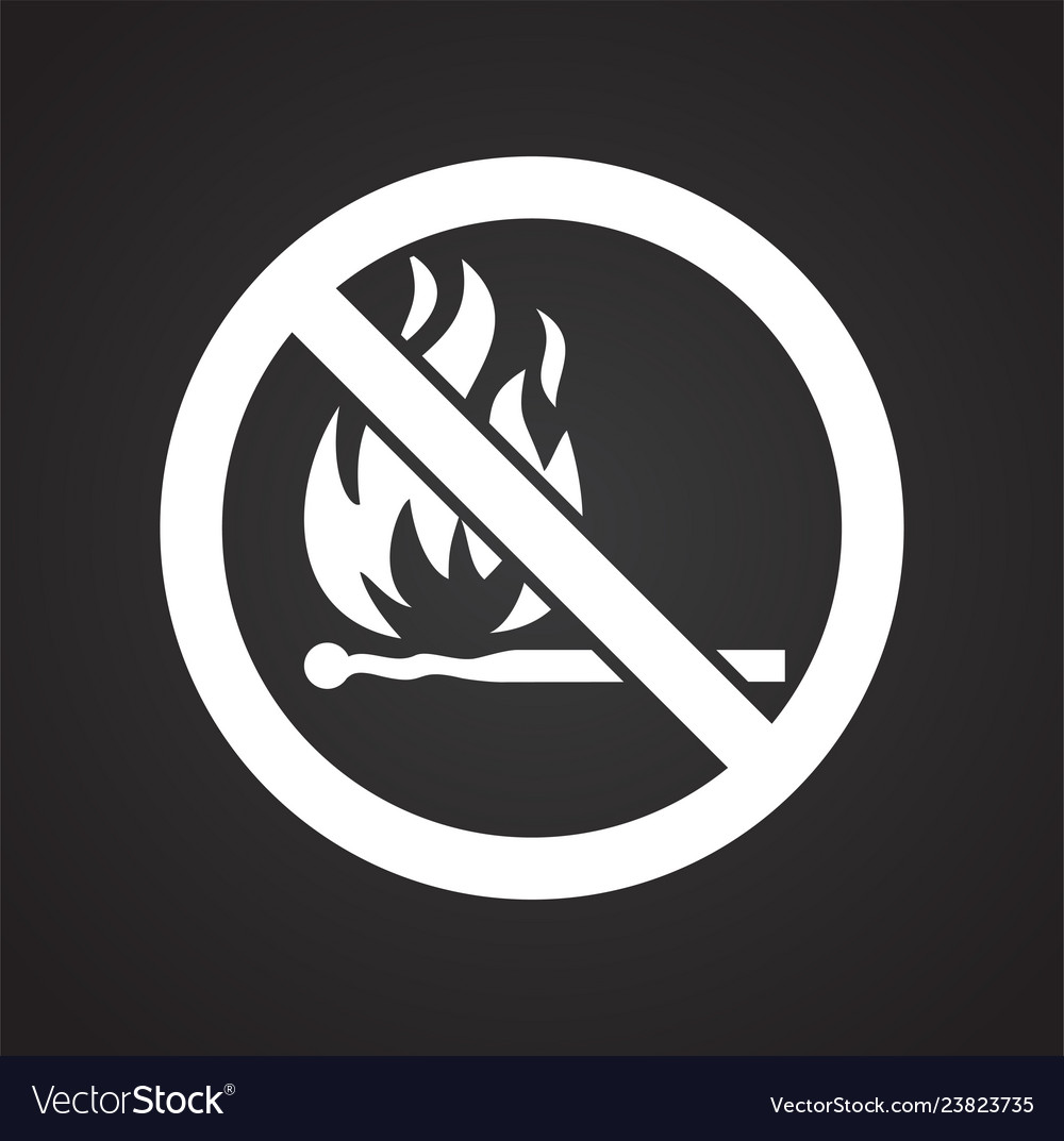 No fire allowed sign on black background