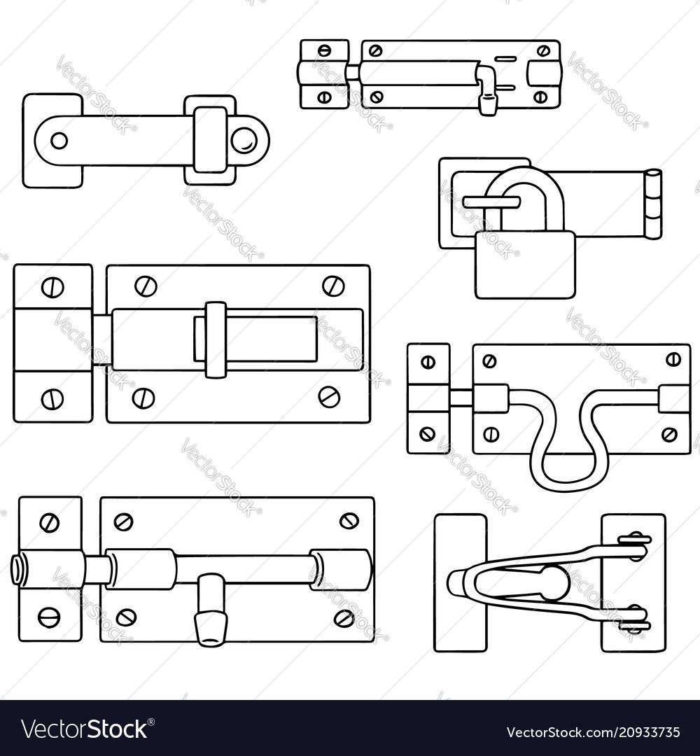 Set of latch Royalty Free Vector Image VectorStock
