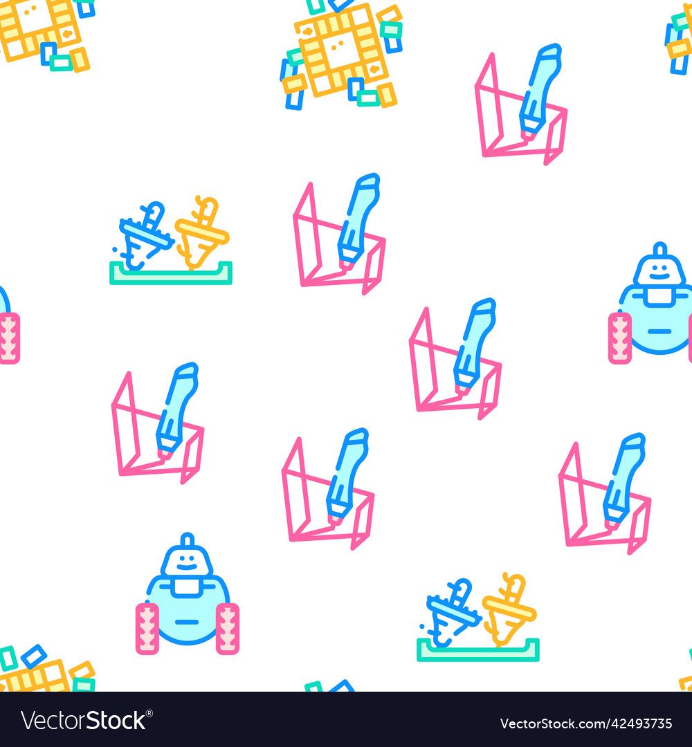 Toy and children game seamless pattern Royalty Free Vector