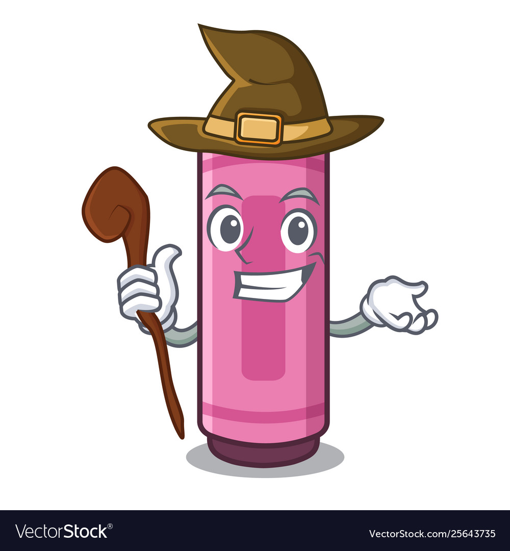 Witch pink crayons in character shape