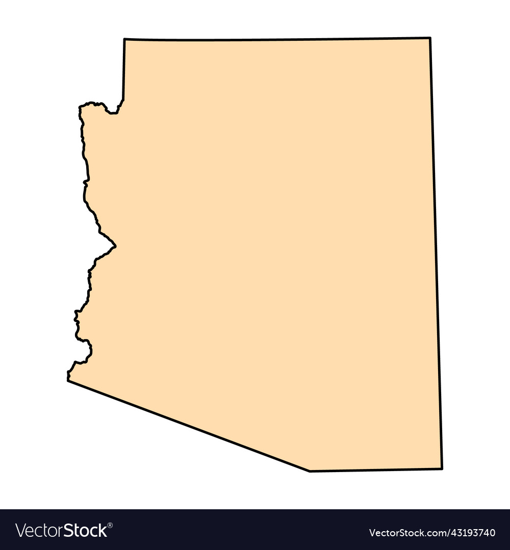 Arizona map shape united states of america flat