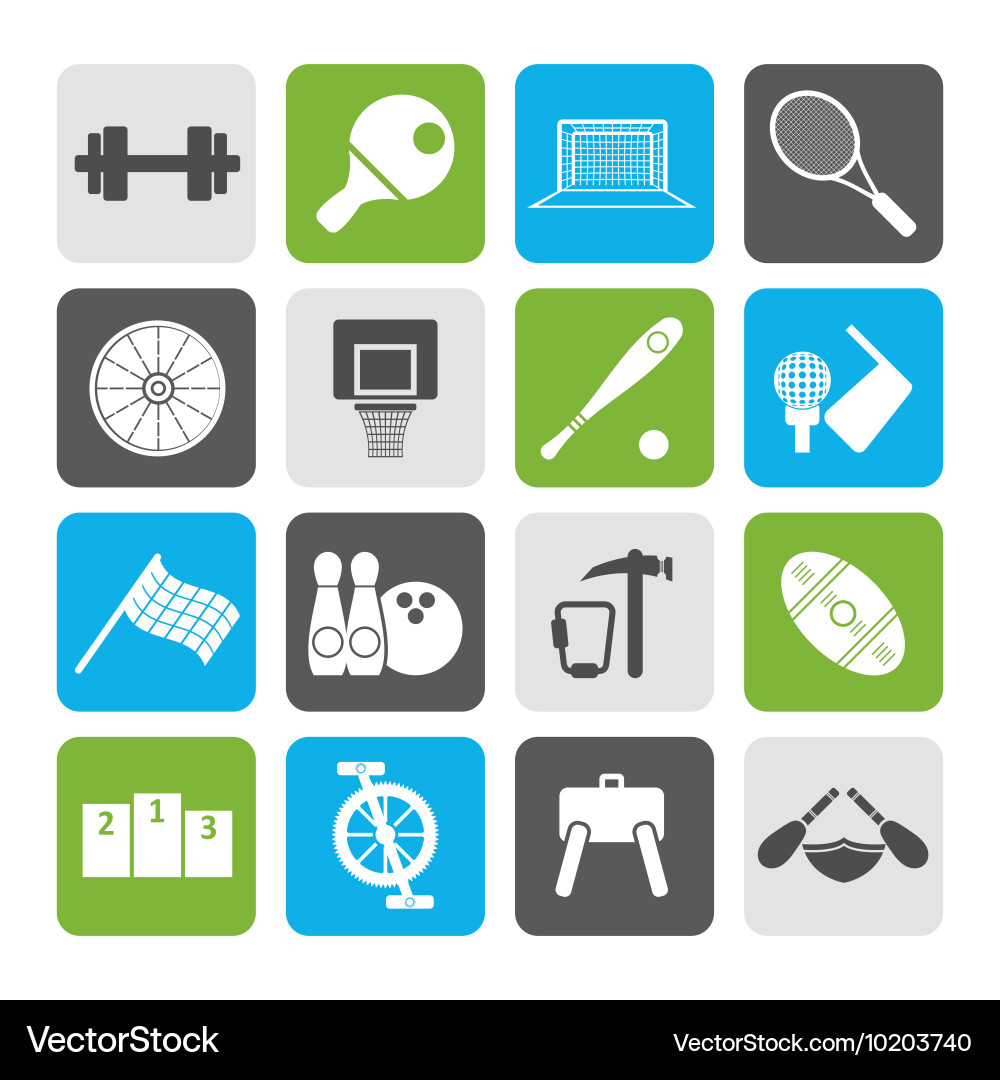 Flat sports gear and tools Royalty Free Vector Image