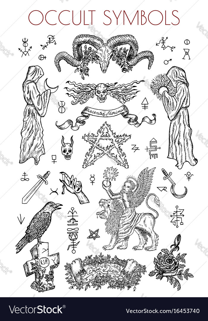 Graphic Set With Occult Symbols And Royalty Free Vector Graphic Set With Occult Symbols And Royalty Free Vector