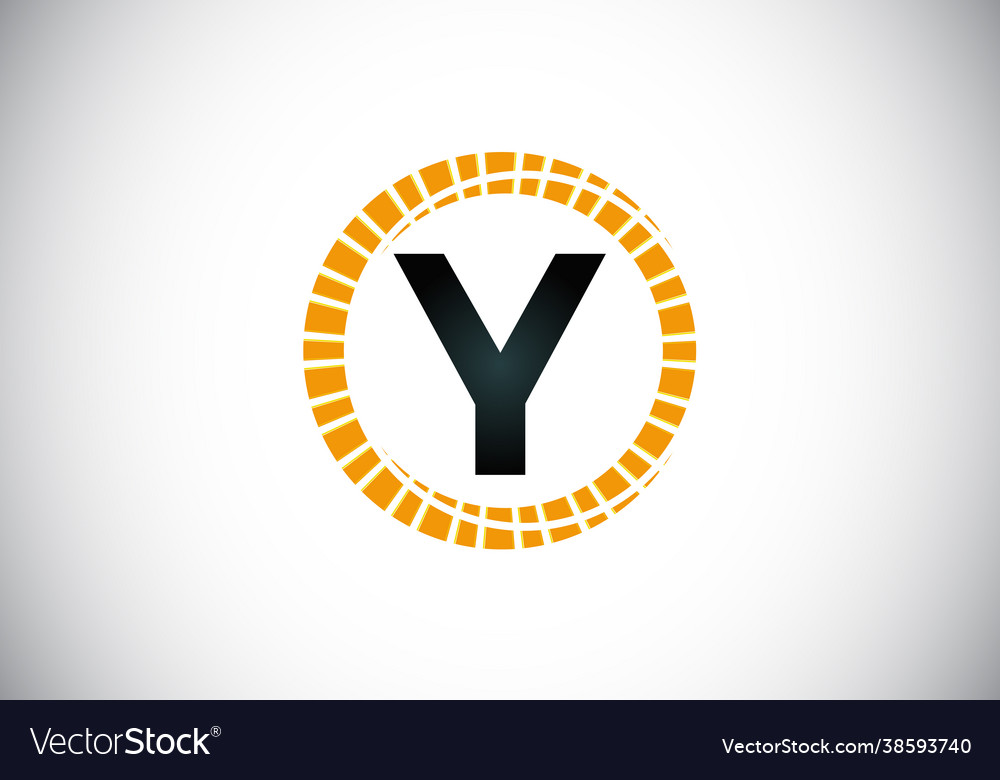 Initial y monogram letter alphabet in an abstract