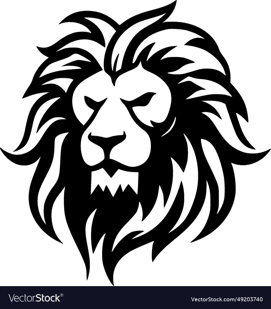 Lion - black and white isolated icon