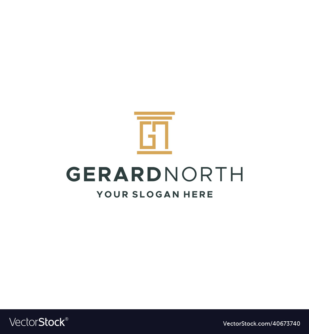 Modern flat letter mark geradn north logo design