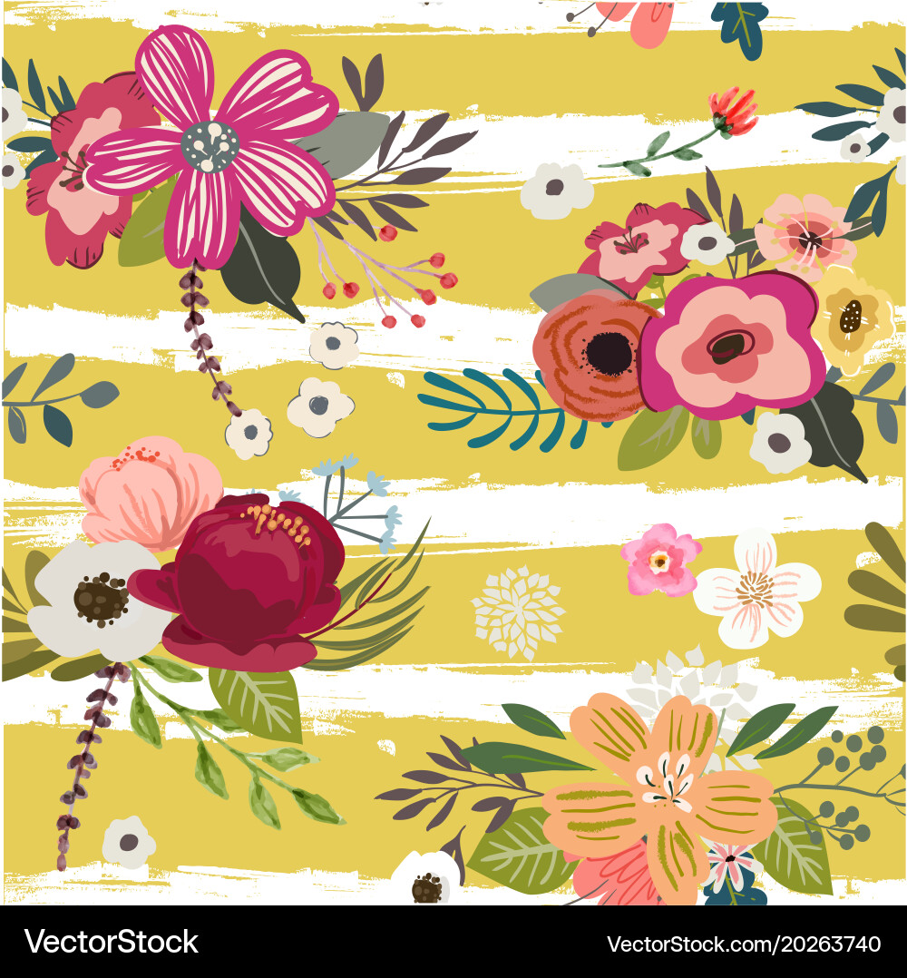 Pattern with doodle flowers Royalty Free Vector Image