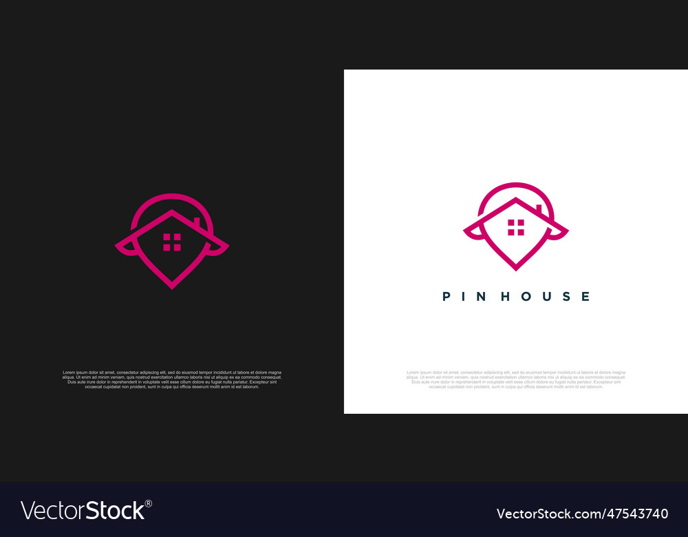 Pin house logo design concept