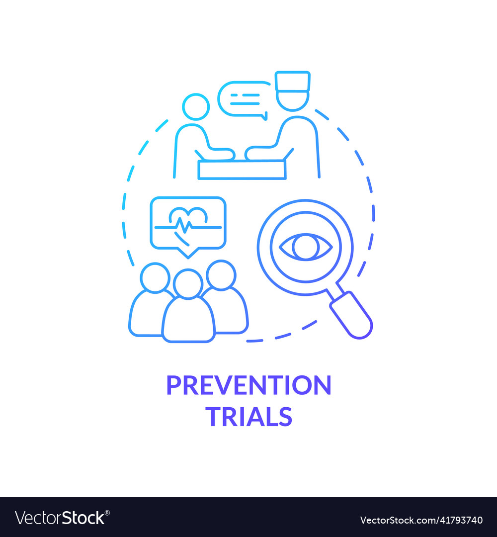 Prevention trials blue gradient concept icon Vector Image