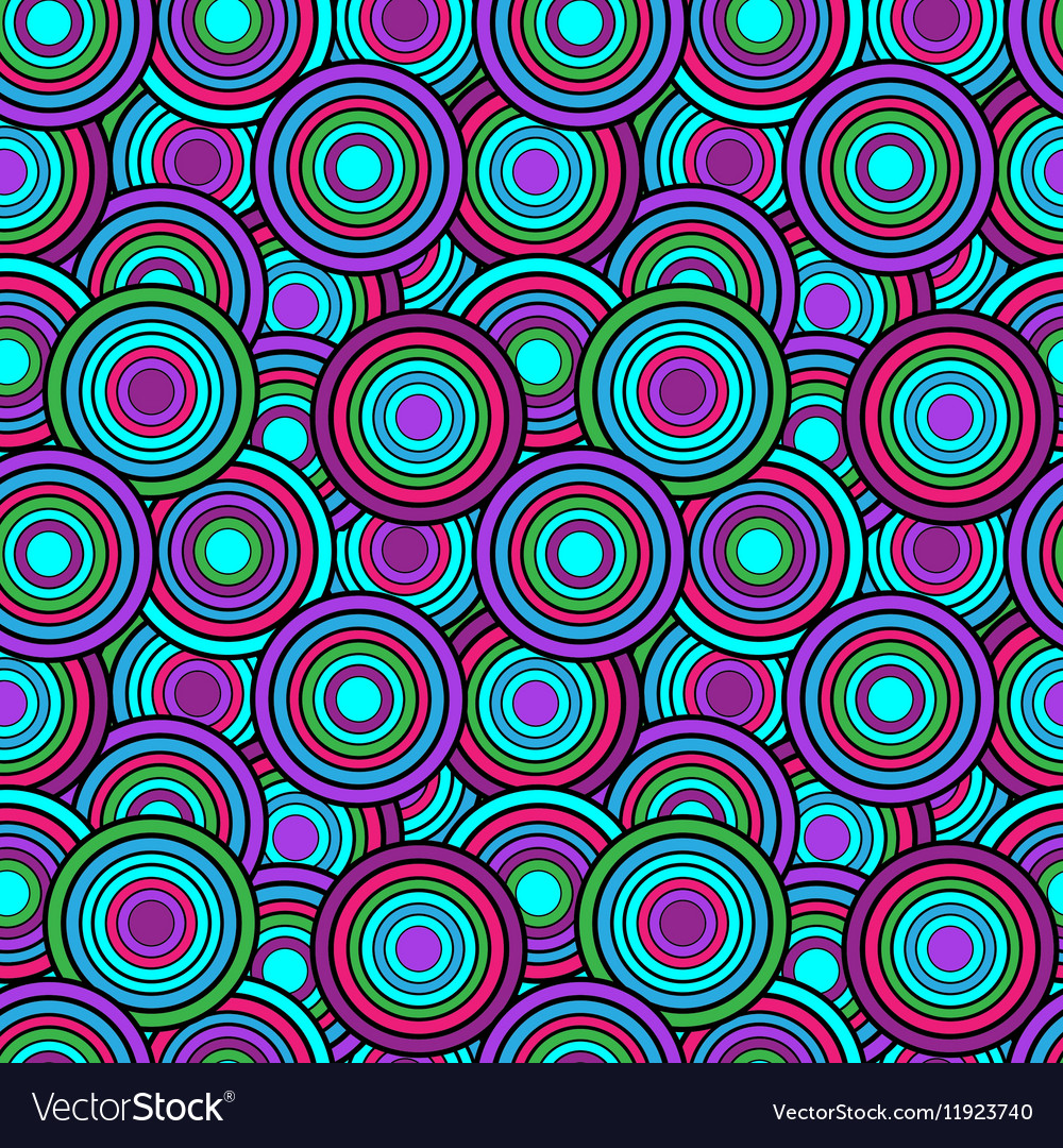 Purple and green circles seamless pattern Vector Image