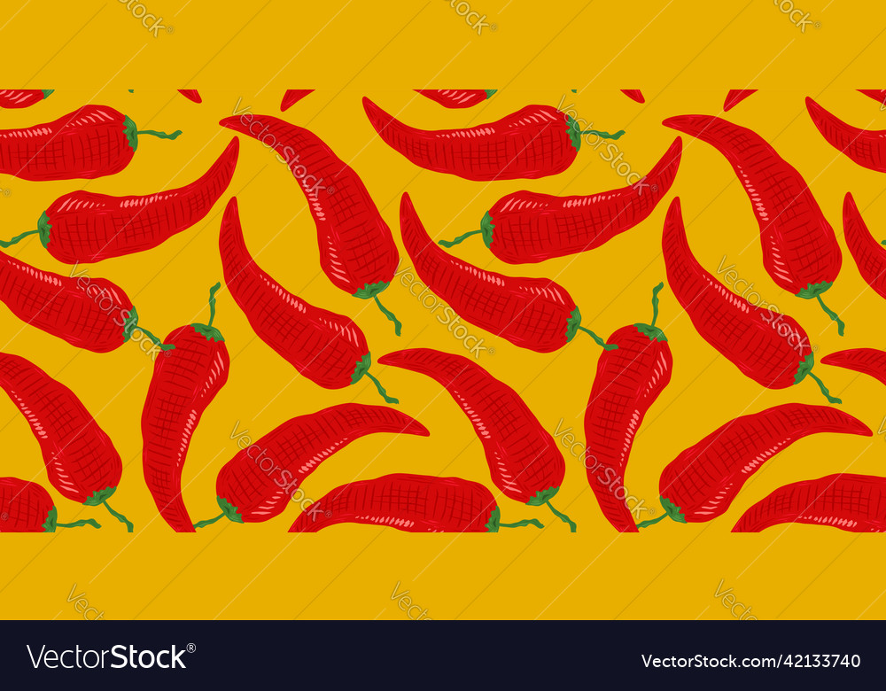 Seamless pattern of vintage chilli