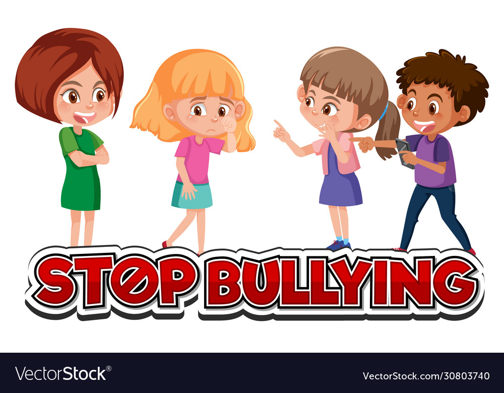 Stop domestic violence font design with kids Vector Image