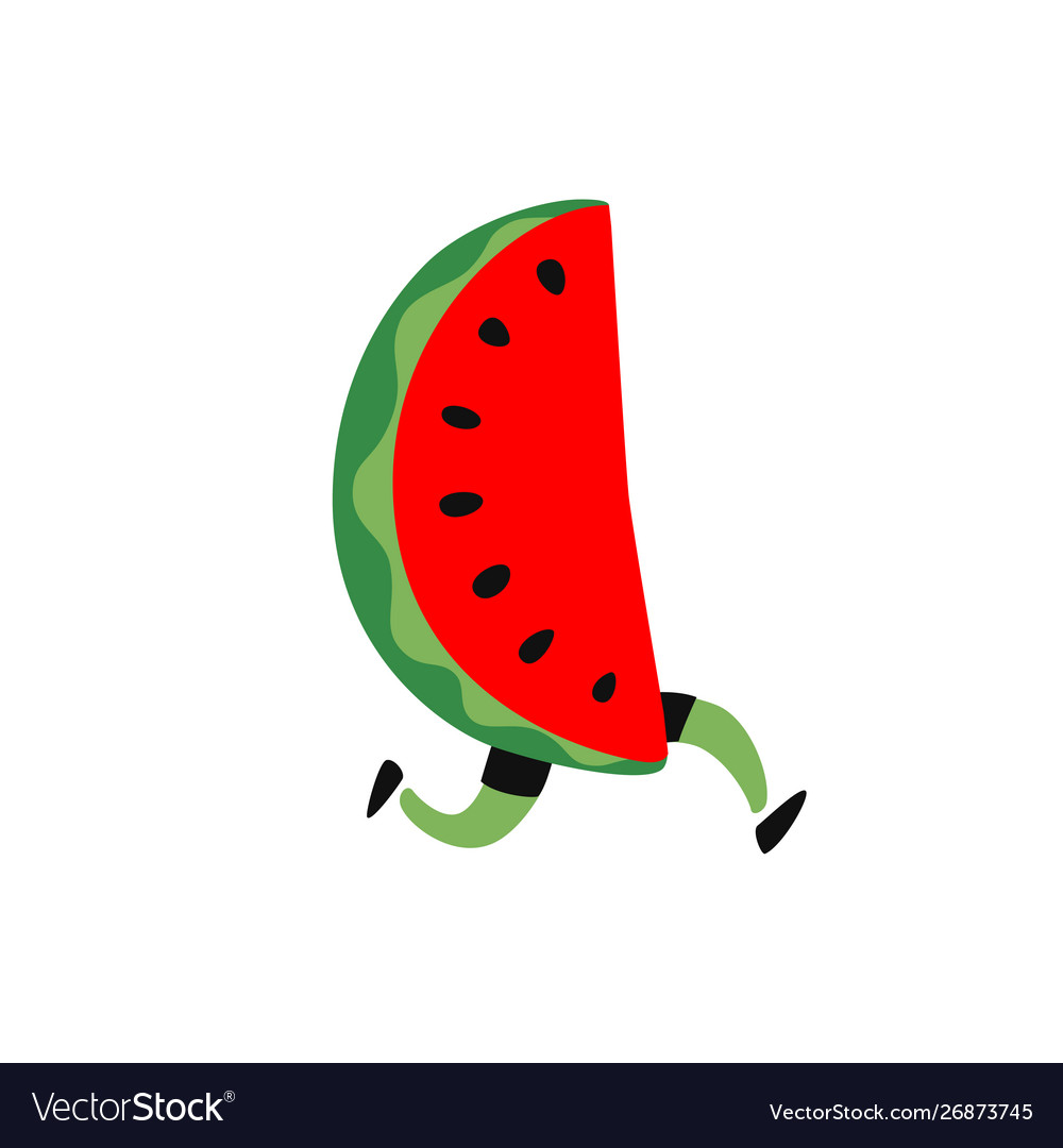 A running watermelon delicious red fruit icon