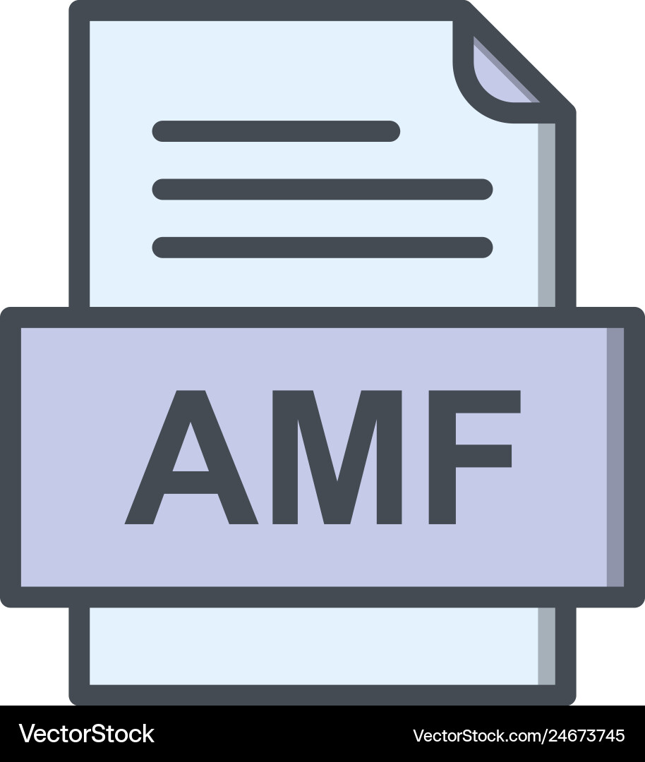 Amf file document icon Royalty Free Vector Image