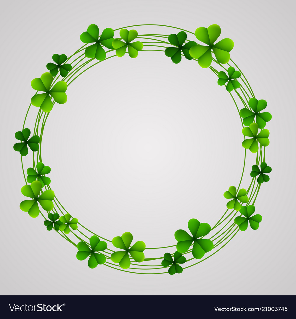 Circle frame with clover leaves Royalty Free Vector Image