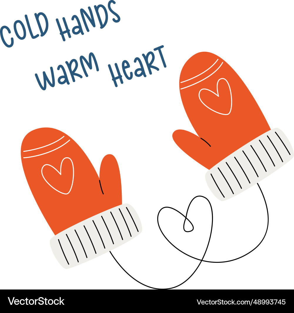 Cold hands warm heart christmas sticker Royalty Free Vector