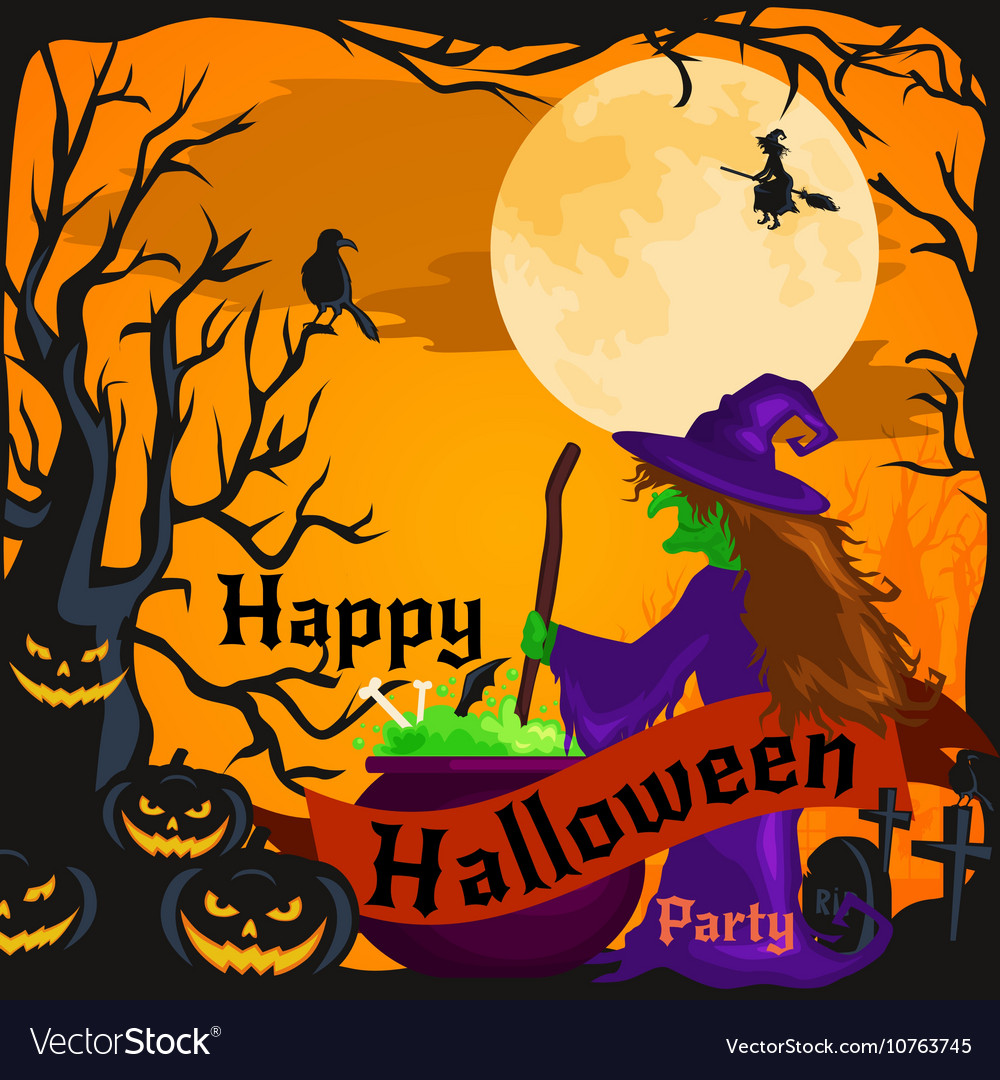 Halloween background horror forest with woods Vector Image