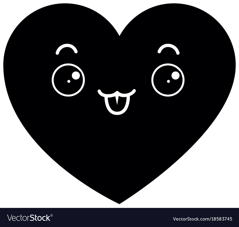 Heart love kawaii character Royalty Free Vector Image