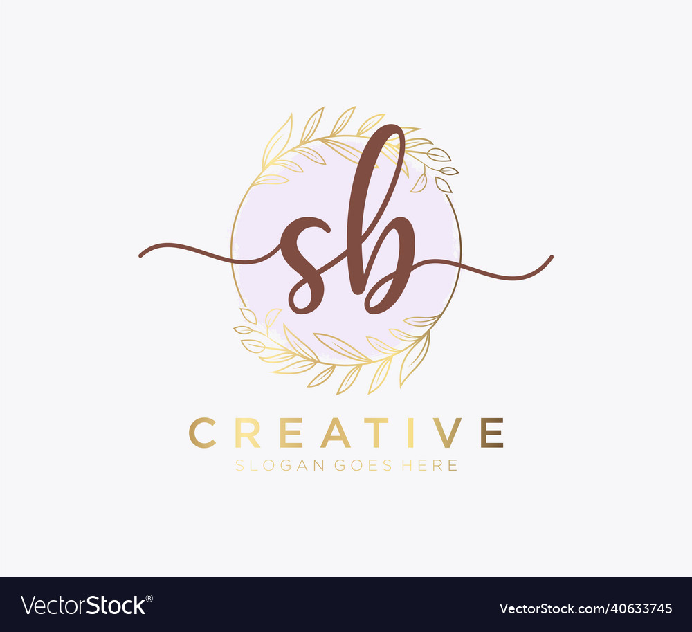 Initial sb feminine logo usable for nature salon