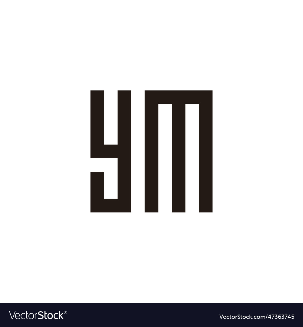 Letter ym square rectangles geometric symbol Vector Image