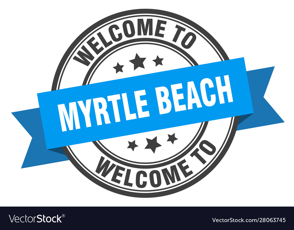 Myrtle Beach Stempel willkommen in blau