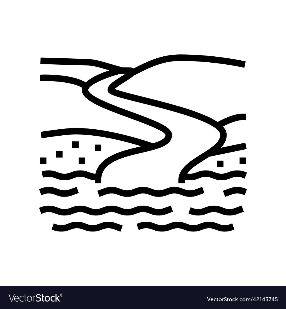 River mouth line icon