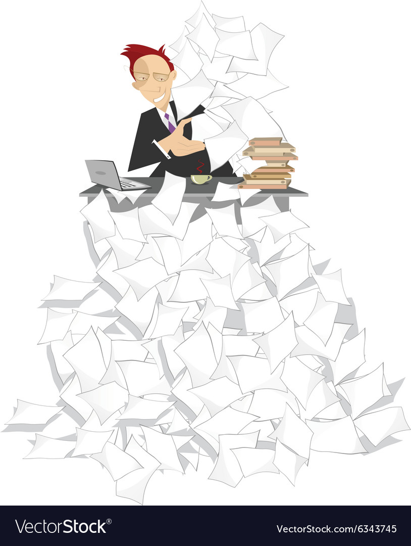 Too much documents Royalty Free Vector Image VectorStock