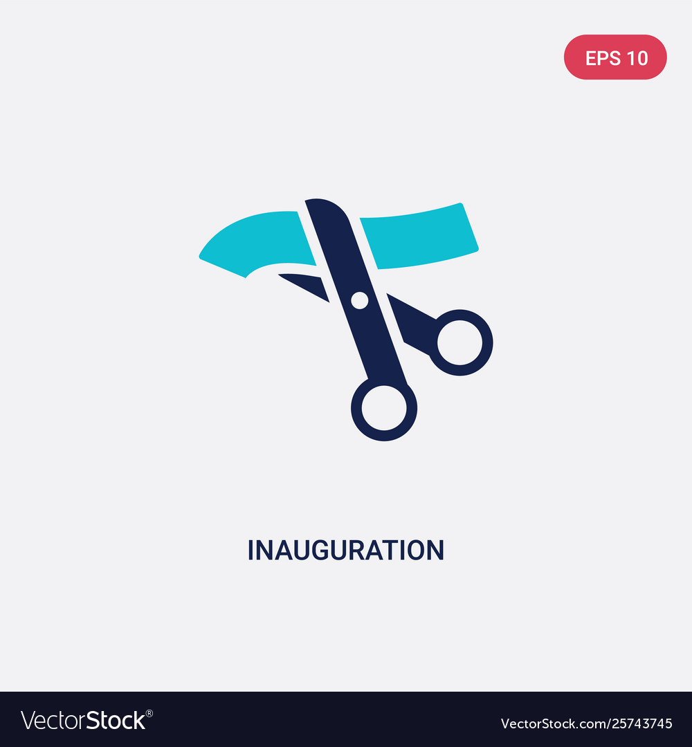 Two color inauguration icon from general-1 Vector Image