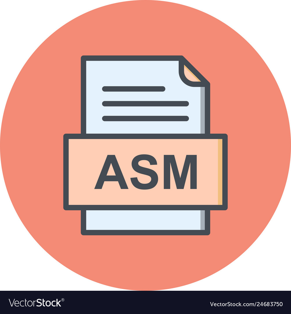 Asm file document icon Royalty Free Vector Image