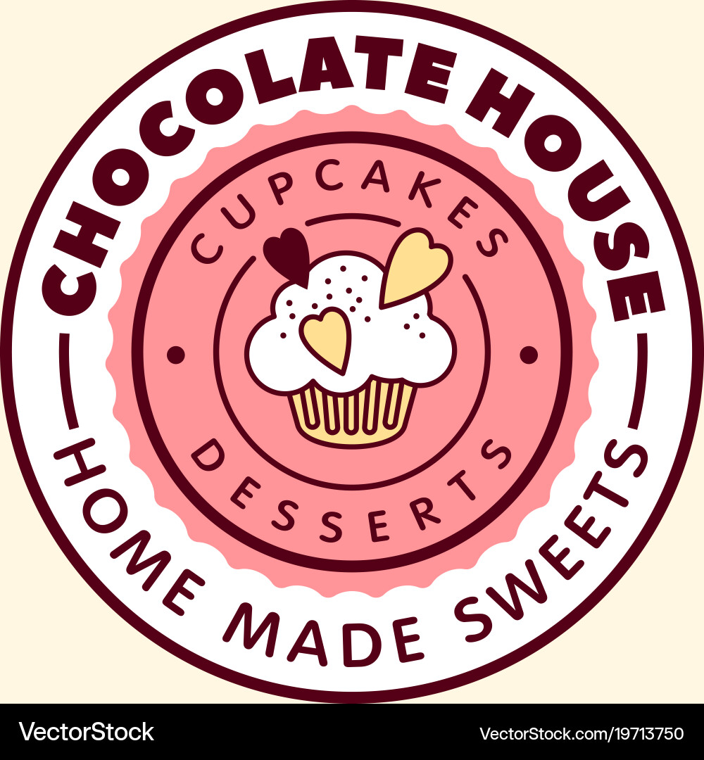 Chocolate house logo cafe label Royalty Free Vector Image