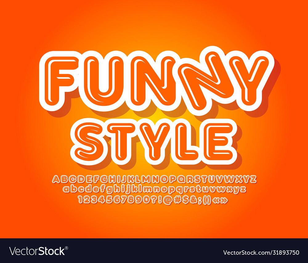 Funny font for children glossy alphabet Royalty Free Vector